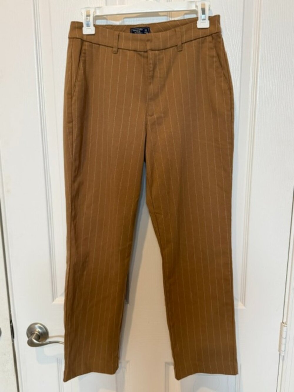 Abercrombie & Fitch XS Brown Pinstripe Trousers Y2K Preppy Office Pants